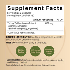Gros plan sur les capsules NatureBell Extraits de Champignon Turkey Tail