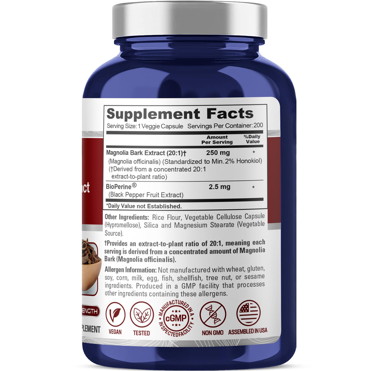 Gros plan sur les capsules NusaPure Magnolia Bark