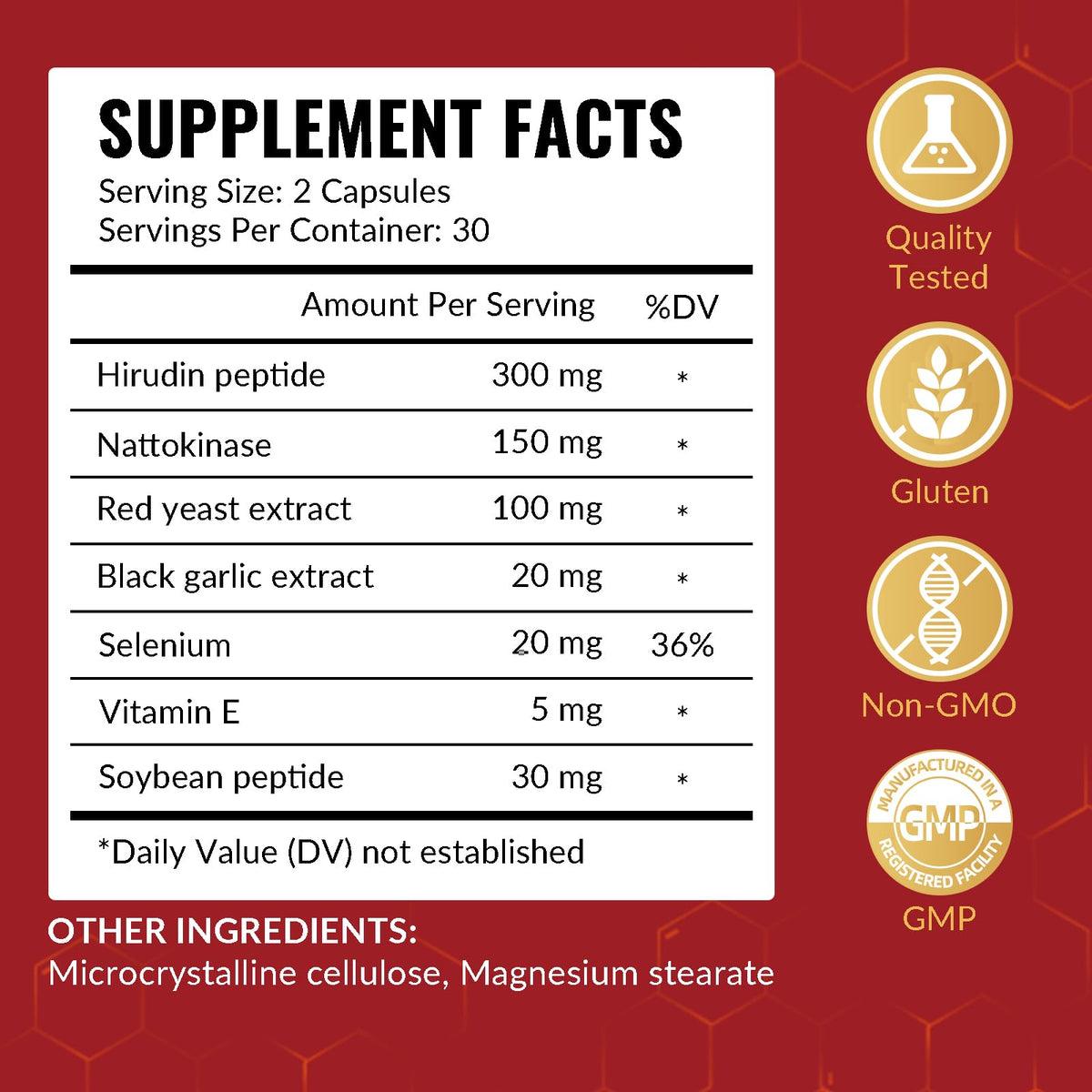 Gros plan sur les capsules Risabou Hirudin Peptide et Nattokinase