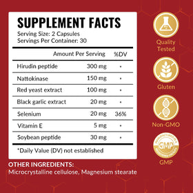 Gros plan sur les capsules Risabou Hirudin Peptide et Nattokinase