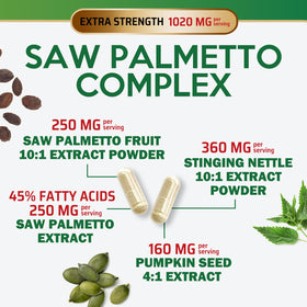 Gros plan sur les capsules Saw Palmetto Nature's Nutrition