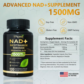 Gros plan sur les capsules UNcena NAD+ 1500mg