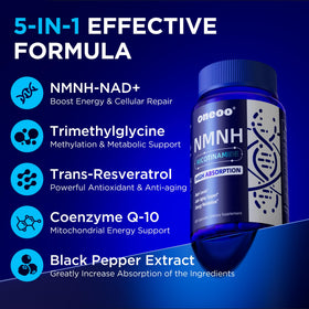 Gros plan sur les capsules végétariennes de NMNH Oneoo