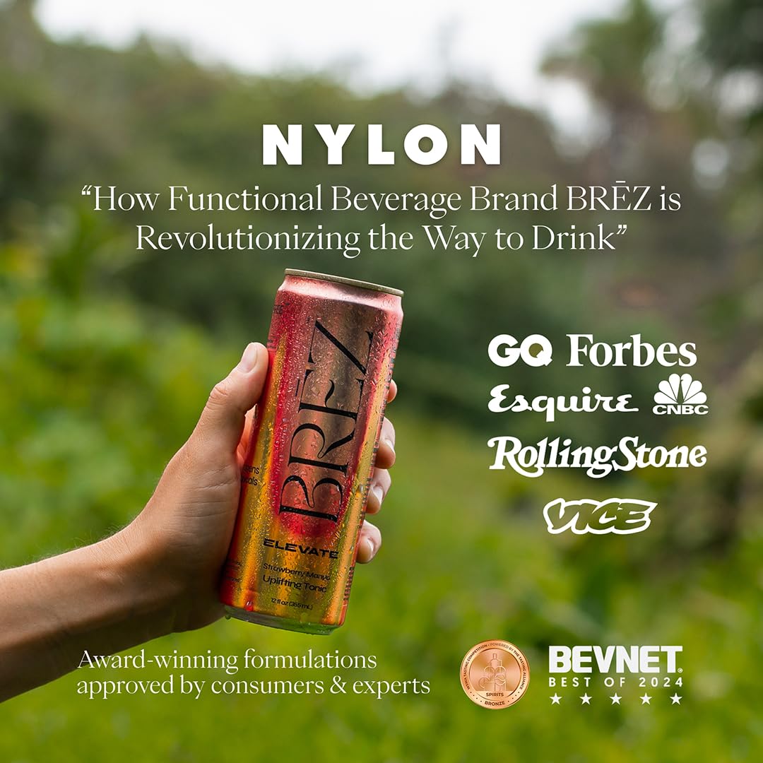 Gros plan sur les ingrédients naturels de la boisson BREZ