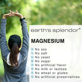 Gros plan sur un comprimé de magnésium Earth’s Splendor
