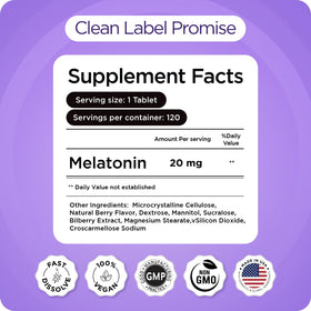 Gros plan sur un comprimé de melatonine Balancebreens 20mg