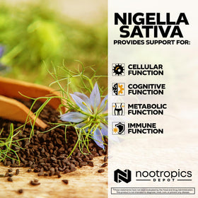 Gros plan sur une capsule d'extrait de Nigelle Sativa 200mg