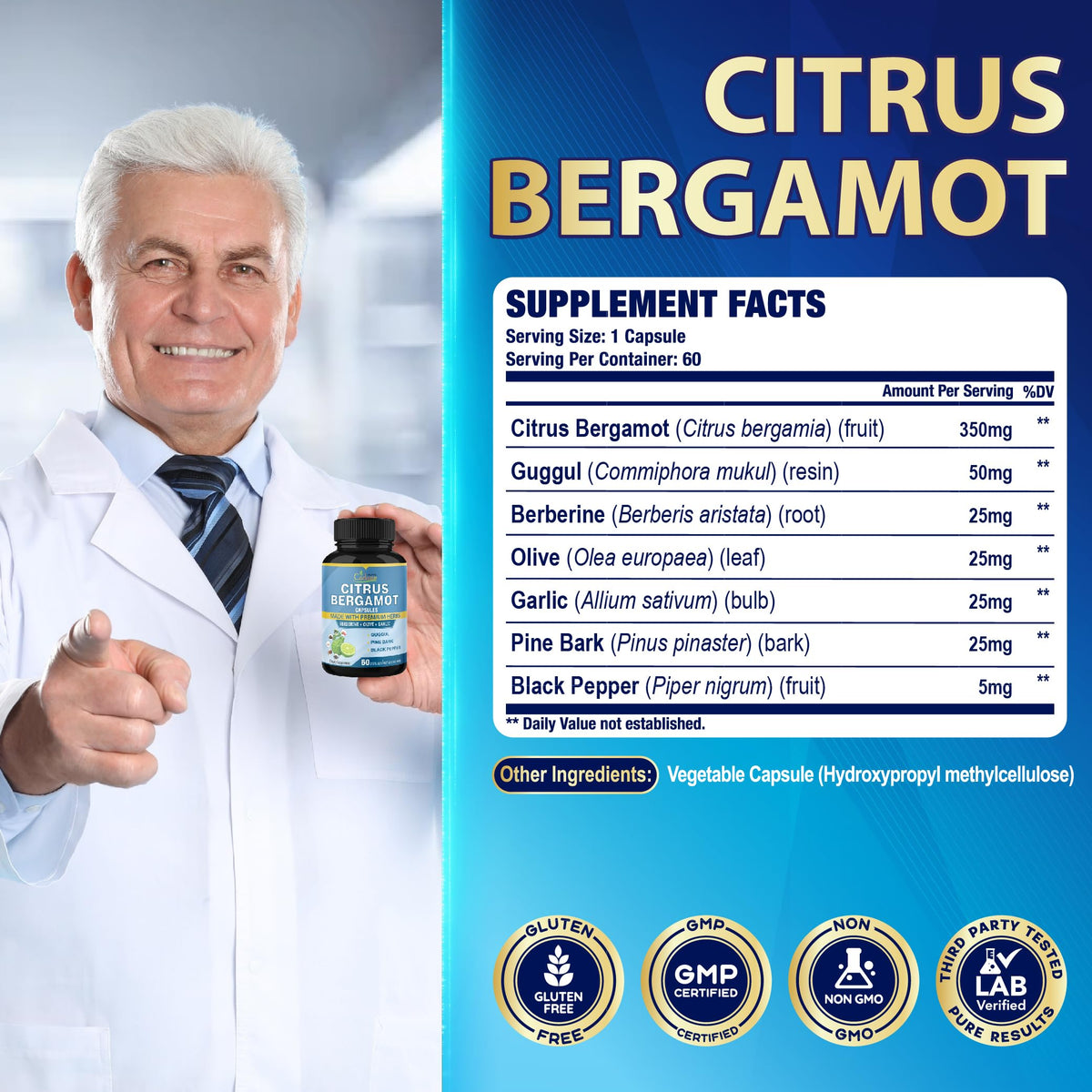 Gros plan sur une capsule de bergamote Citrus Organic Cadane