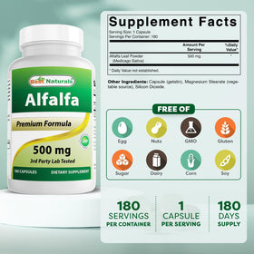 Gros plan sur une capsule de Best Naturals Alfalfa