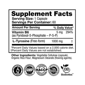 Gros plan sur une capsule de FEEL GOOD L-Tyrosine 1000 mg