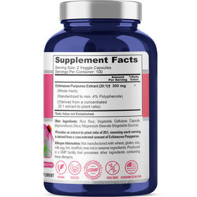 Gros plan sur une capsule de NusaPure Echinacea Purpurea