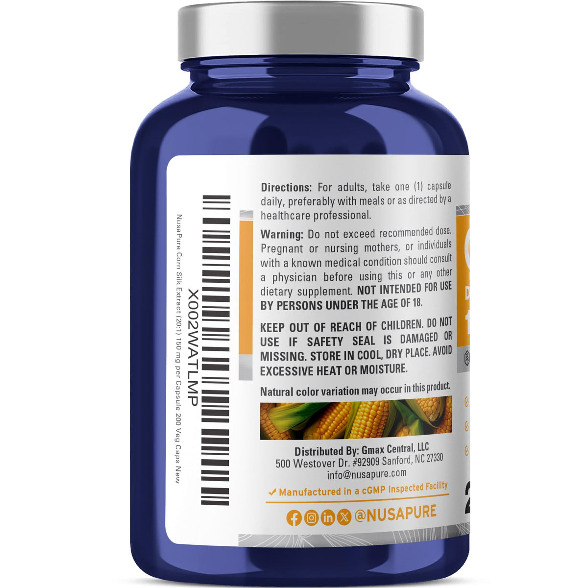 Gros plan sur une capsule de NusaPure Soie de Maïs