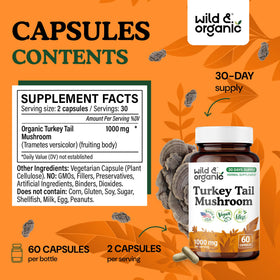 Gros plan sur une capsule de queue de dinde Wild & Organic