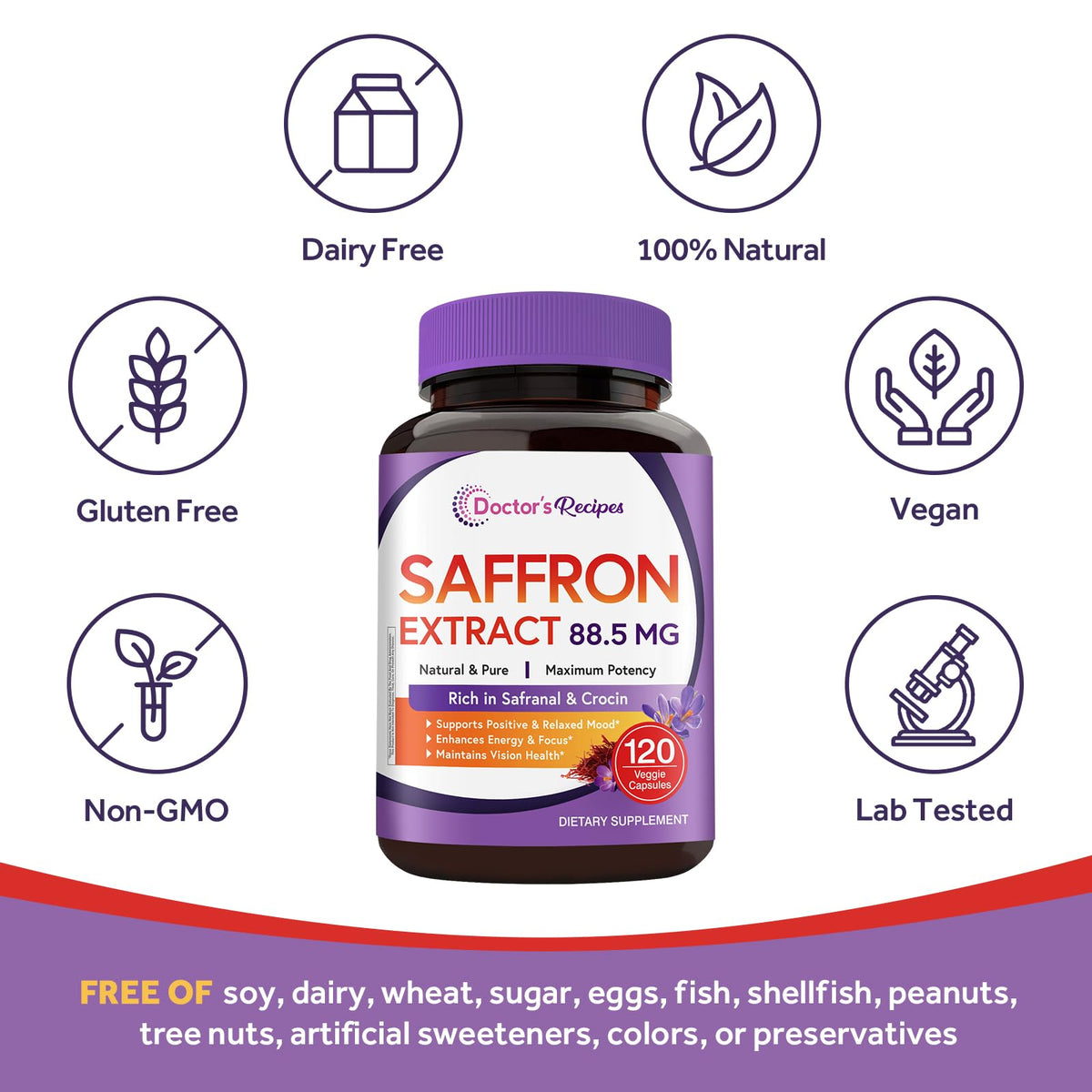 Gros plan sur une capsule de safran Doctor's Recipes