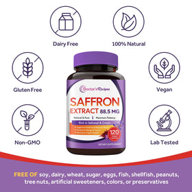 Gros plan sur une capsule de safran Doctor's Recipes