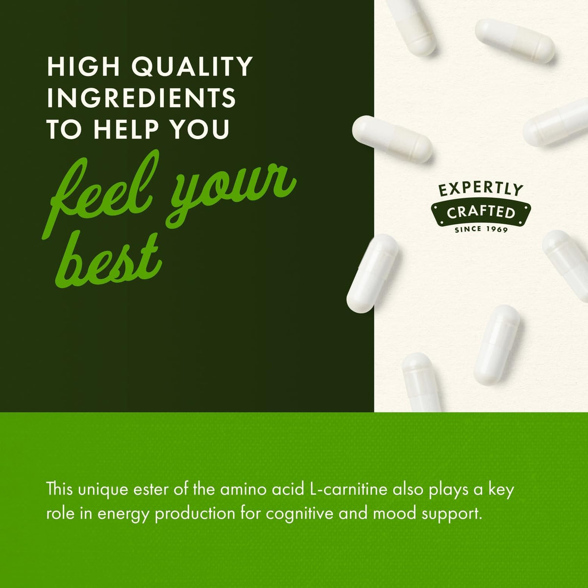 Gros plan sur une capsule de Swanson Acetyl-L-Carnitine