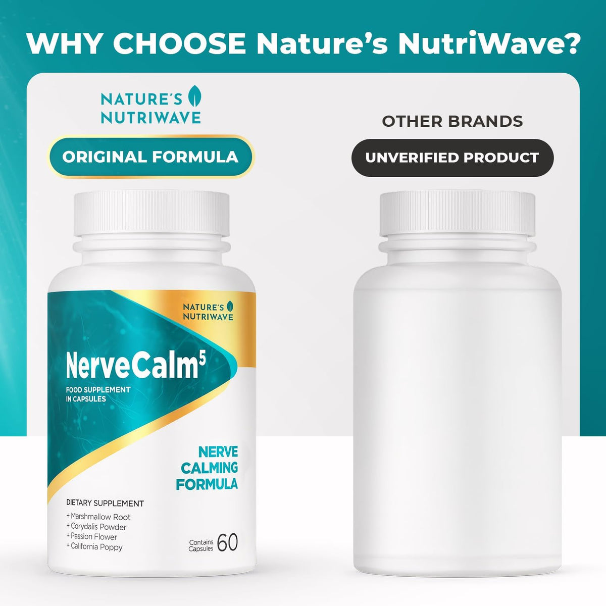 Gros plan sur une capsule NerveCalm, mettant en évidence sa texture