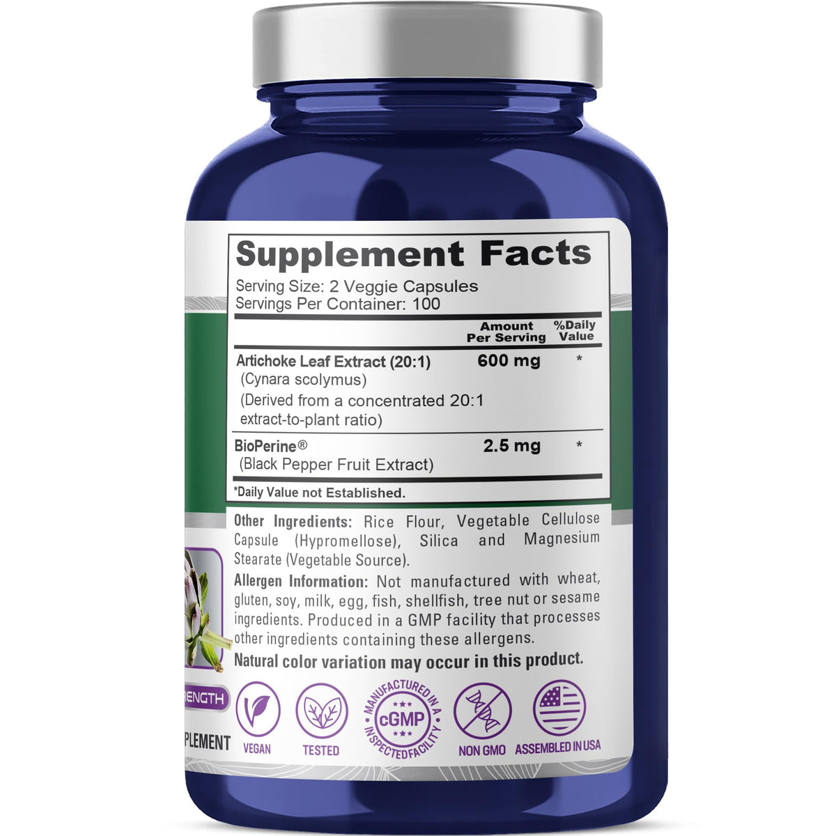 Gros plan sur une capsule NusaPure Artichaut 600 mg