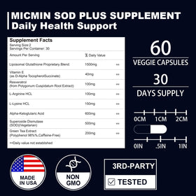 Gros plan sur une capsule SOD 500mg de NICMIN