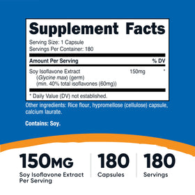 Gros plan sur une capsule végétale de Nutricost Isoflavones de Soja