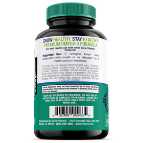 grow vitamin Omega-3 Huile de Poisson bouteille en environnement naturel
