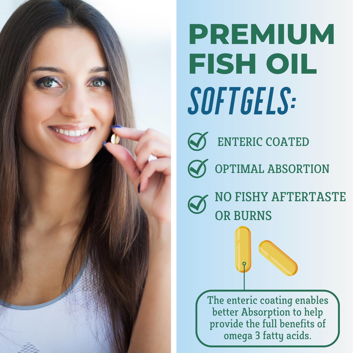 grow vitamin Omega-3 Huile de Poisson gélule avec étiquette