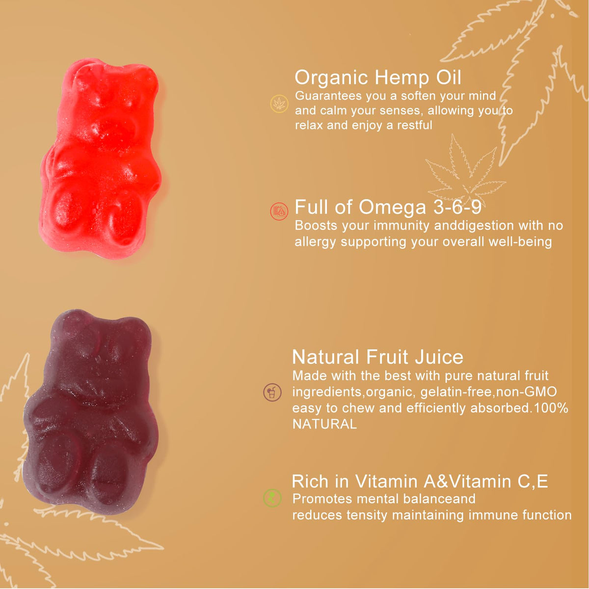 GRTGG Gummies de Chanvre Extra Fort - gros plan sur une gomme