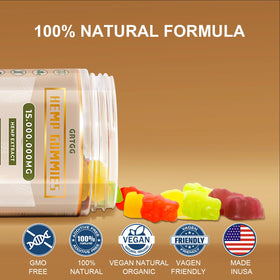 GRTGG Gummies de Chanvre Extra Fort - gummies colorés sur une table