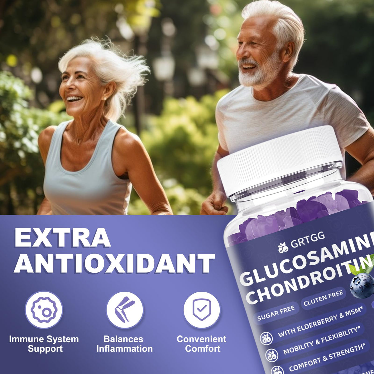 GRTGG Gummies Glucosamine Chondroitine 3000mg avec étiquette
