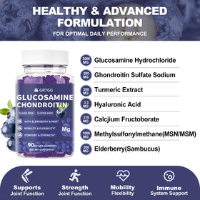 GRTGG Gummies Glucosamine Chondroitine 3000mg avec myrtilles