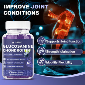 GRTGG Gummies Glucosamine Chondroitine 3000mg en gros plan