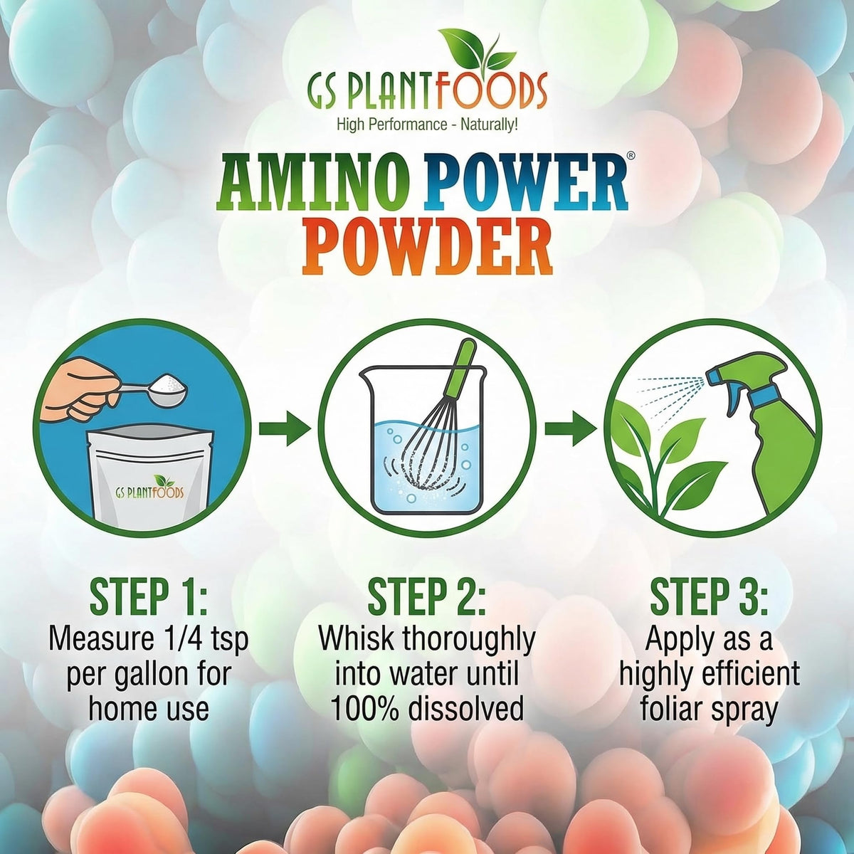 GS Plant Foods Amino Power Powder en application sur pelouse