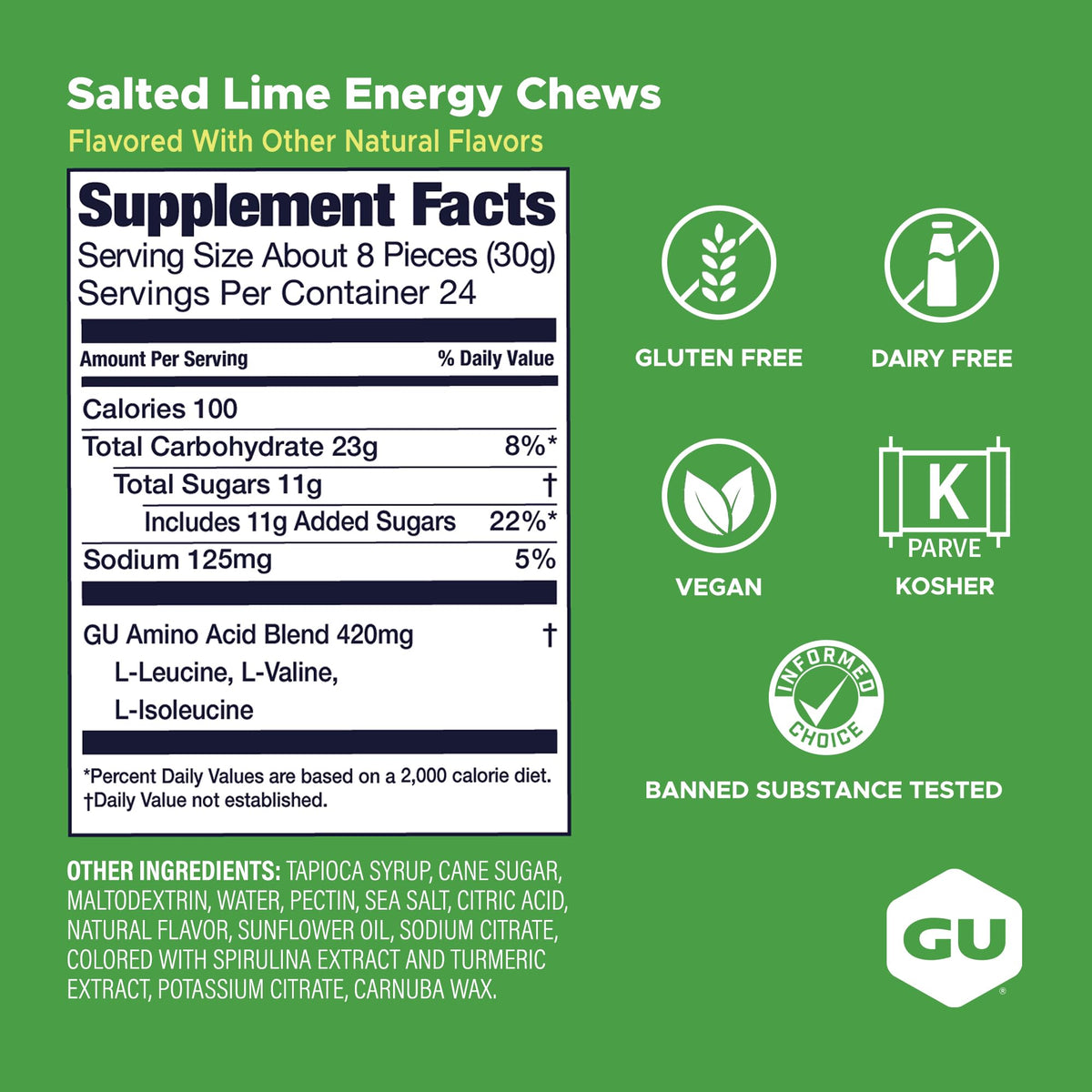 GU Energy Chews au citron salé, gélifiés dans un bol