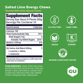 GU Energy Chews au citron salé, gélifiés dans un bol