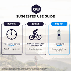 GU Energy Gel Pêche Acide en action pendant l'entraînement