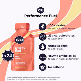 GU Energy Gel Pêche Acide sachet arrière