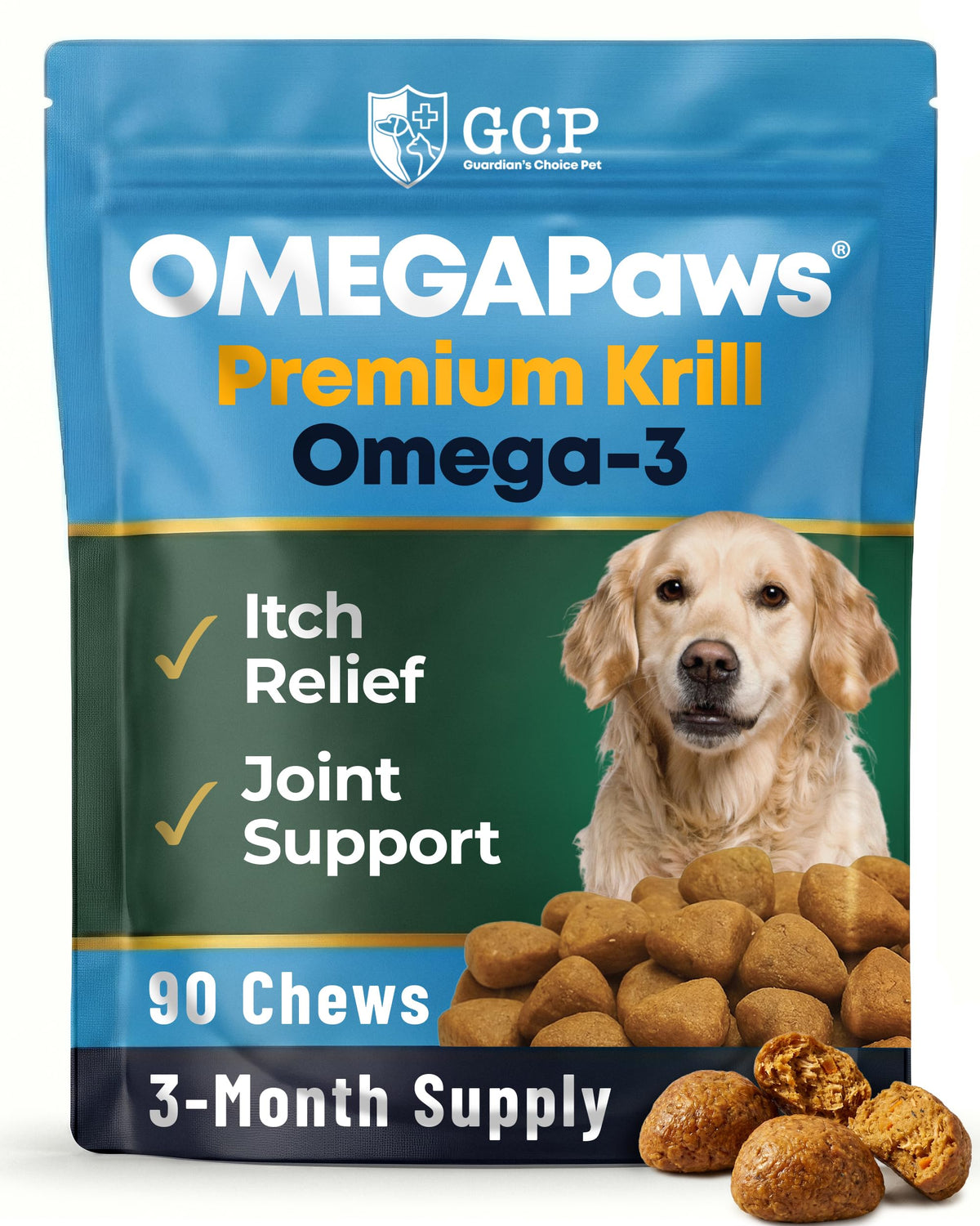 Guardian's Choice Omega 3 pour Chiens 90 Chews - vue avant