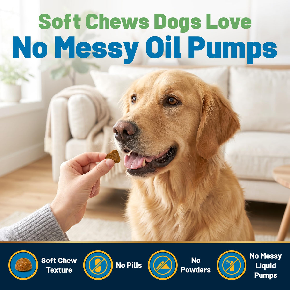 Guardian's Choice Omega 3 pour Chiens - chews dans un bol