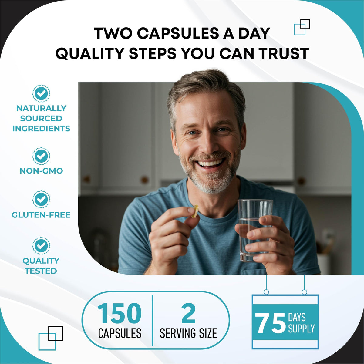 GUDOMET GABA 5-HTP capsules avec verre d'eau