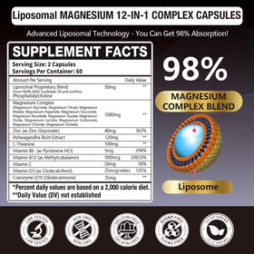 Gulapelst Complex de Magnésium Liposomal 1400mg, capsules à l'intérieur de l'emballage