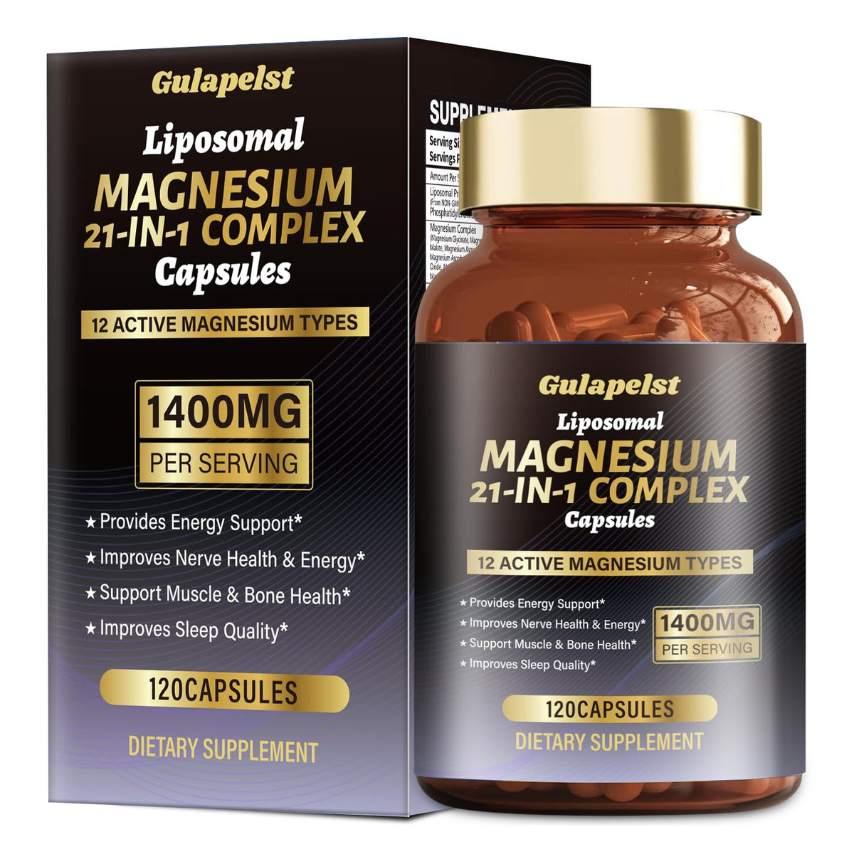 Gulapelst Complex de Magnésium Liposomal 1400mg, vue avant de l'emballage