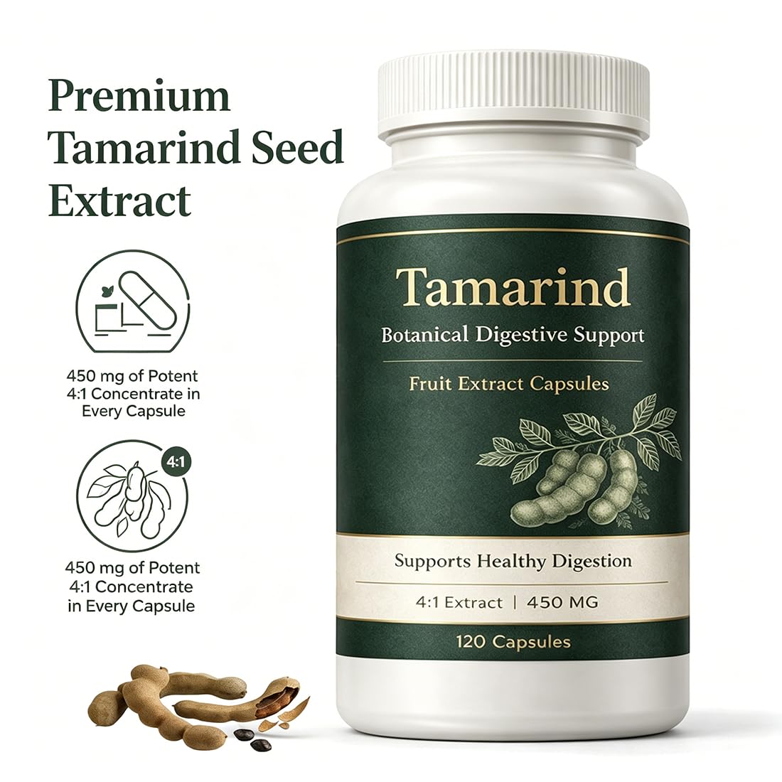 Guliqi Extrait de Gousse de Tamarin 450 mg, capsules sur une table