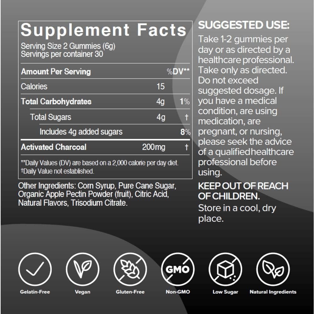 GUMI Gummy de Charbon Actif - gummies à l'intérieur du pot