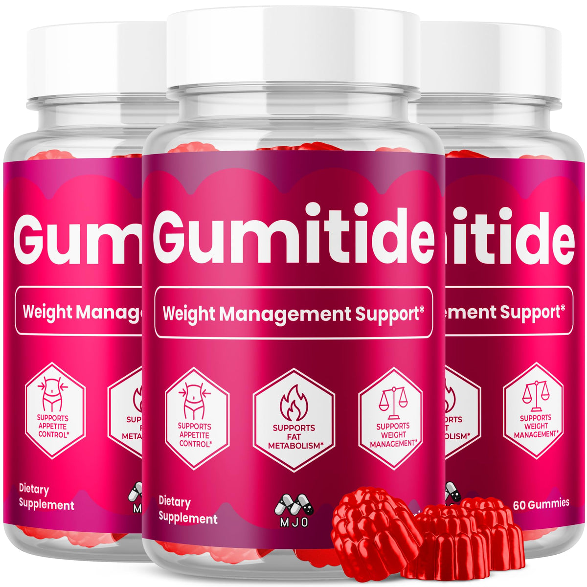 Gumitide Gummies MJO paquet de 180 gommes en vue de face