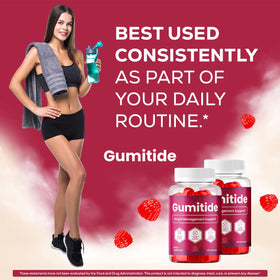 Gumitide Gummies OVICIA dans un bol avec fruits