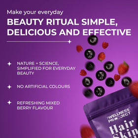 Gummies 14-en-1 avec ingrédients naturels en arrière-plan