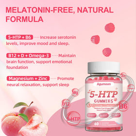 Gummies 5-HTP d'Agumoon avec saveur de pêche