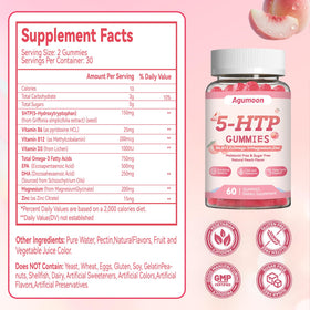 Gummies 5-HTP d'Agumoon montrant les ingrédients