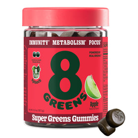 Gummies 8G Supergreens à la pomme vue de face avec emballage