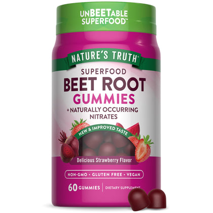 Gummies à base de betterave Nature's Truth 60 gélifiés en emballage